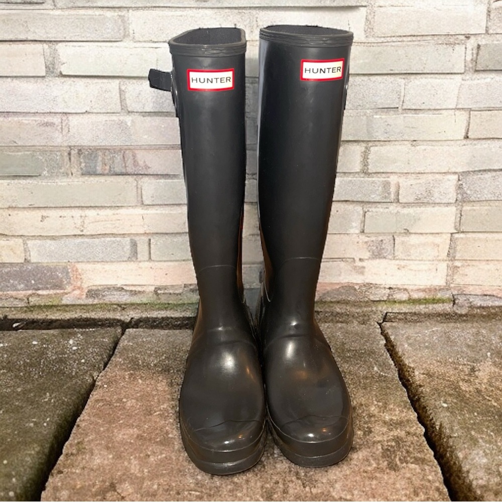 Hunter Original Tall Gloss Rain Boots - Dark Grey